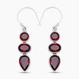 925 Silver Garnet Earrings