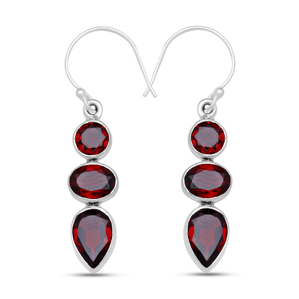 925 Silver Garnet Earrings