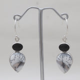 Dendritic Opal & Black Onyx Silver Earrings