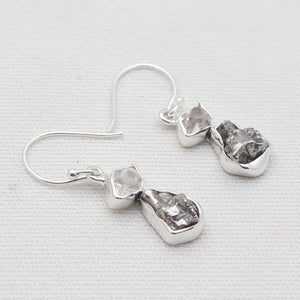 Herkimer Quartz Silver Earrings