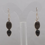 Utah Agate & Black Star Silver Earrings