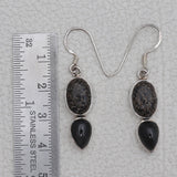 Utah Agate & Black Star Silver Earrings