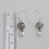 925 Silver Pyrite Druzy Earring