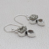 925 Silver Pyrite Druzy Earring