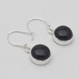 Black Onyx Silver Earrings