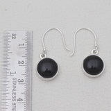 Black Onyx Silver Earrings