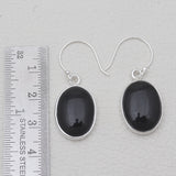 Black Onyx Silver Earrings