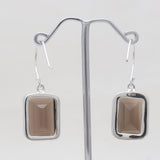 Smoky Quartz Silver Dangle Earrings