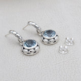 925 Silver Blue Topaz Earring