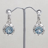 925 Silver Blue Topaz Earring