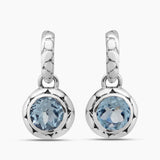 925 Silver Blue Topaz Earrings