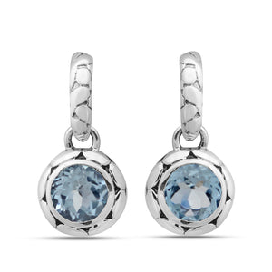 925 Silver Blue Topaz Earrings