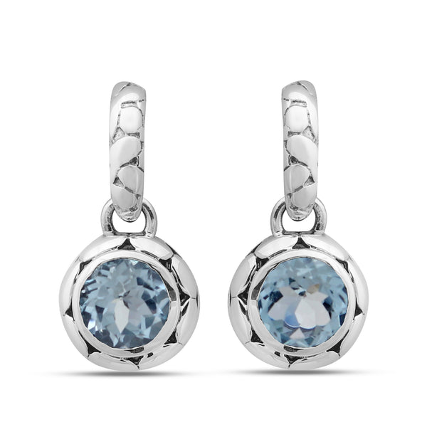 925 Silver Blue Topaz Earrings