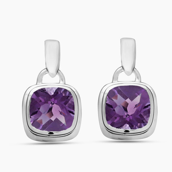 925 Sterling Silver Amethyst Earrings