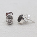 Tourmalated Quartz Silver Stud Earrings