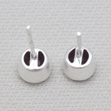 925 Sterling Silver Garnet Stud Earrings