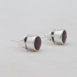 925 Sterling Silver Garnet Stud Earrings