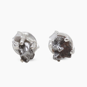 Meteorite Silver Stud Earrings