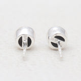 Black Onyx Silver Studs Earrings