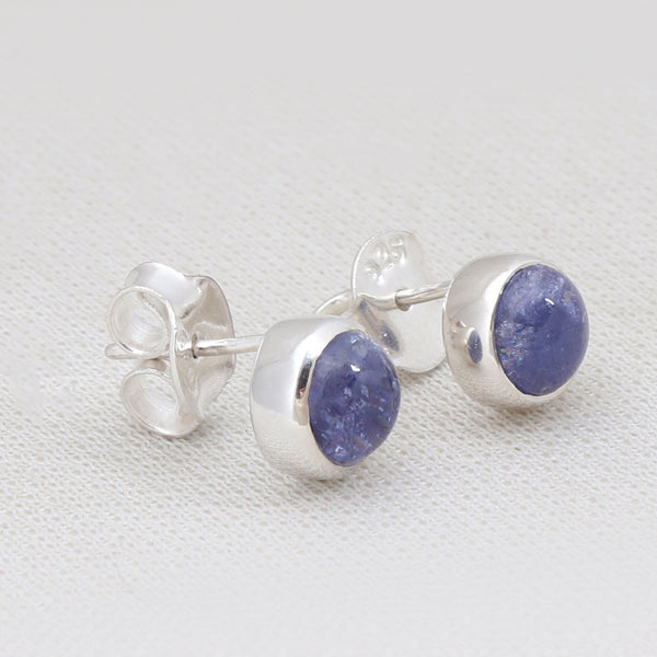 Tanzanite Silver Studs Earrings