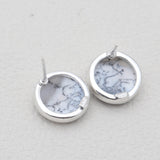 Dendritic Opal Silver Stud Earrings