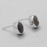 Abalone Shell Silver Stud Earrings