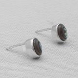 Abalone Shell Silver Stud Earrings