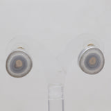 Solar Ice Quartz Silver Stud Earrings