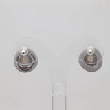 Solar Ice Quartz Silver Stud Earrings
