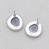Solar Ice Quartz Silver Stud Earrings