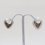 Abalone Shell Silver Heart Earrings
