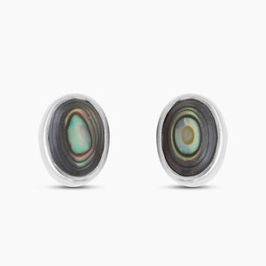 Abalone Shell Silver Stud Earrings