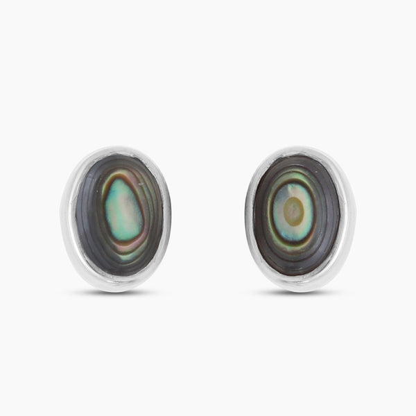 Abalone Shell Silver Stud Earrings