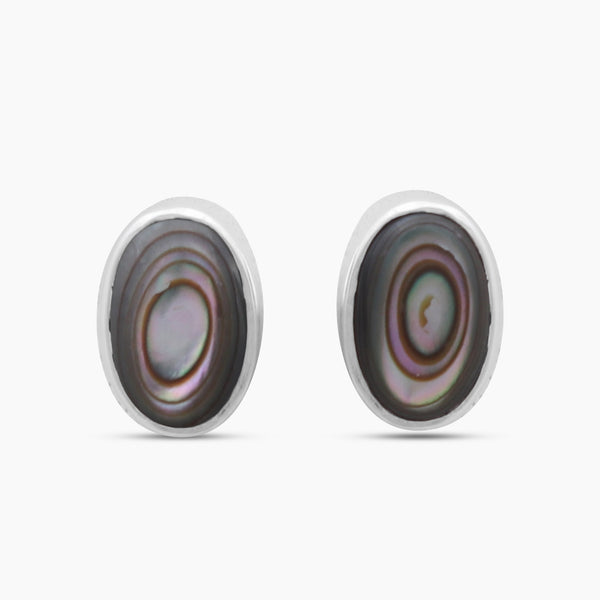 Abalone Shell Silver Stud Earrings