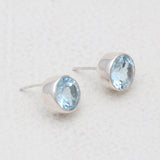 Blue Topaz Silver Stud Earrings