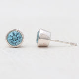 Blue Topaz Silver Stud Earrings