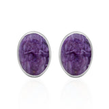 Charoite Silver Earrings