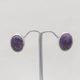 Charoite Silver Earrings