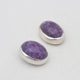 Charoite Silver Earrings