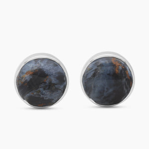 Pietersite Jasper Silver Stud Earrings