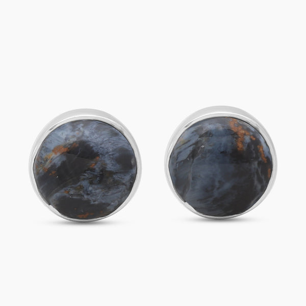 Pietersite Jasper Silver Stud Earrings