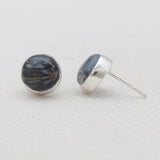 Pietersite Jasper Silver Stud Earrings