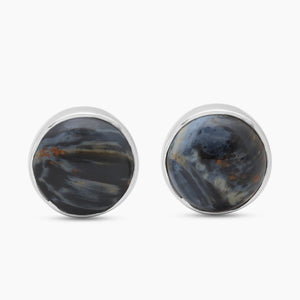 Pietersite Jasper Silver Stud Earrings
