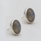 Labradorite Silver Stud Earrings