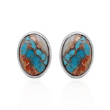 Spiny Oyster Turquoise Silver Earrings