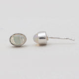 Ethiopian Opal Silver Stud Earrings