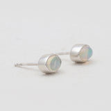Ethiopian Opal Silver Stud Earrings