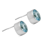 Blue Topaz Silver Earrings