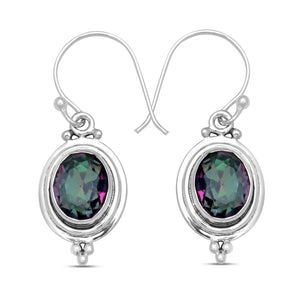 Natural Crystal Silver Earrings