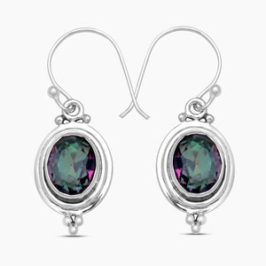 Natural Crystal Silver Earrings